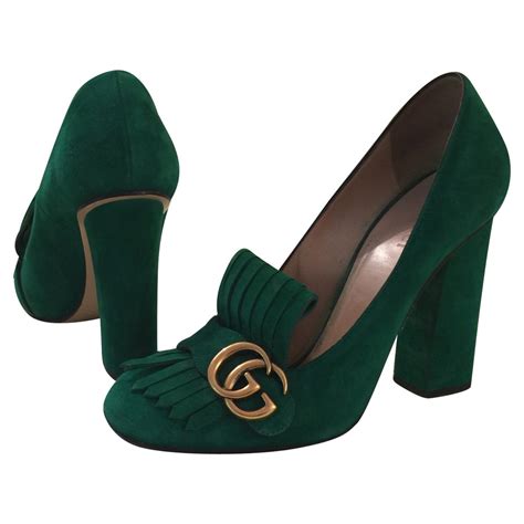 emerald green gucci shoes|gucci shoes green stones.